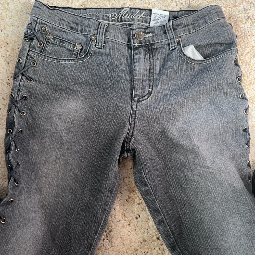 gray mudd flare jeans